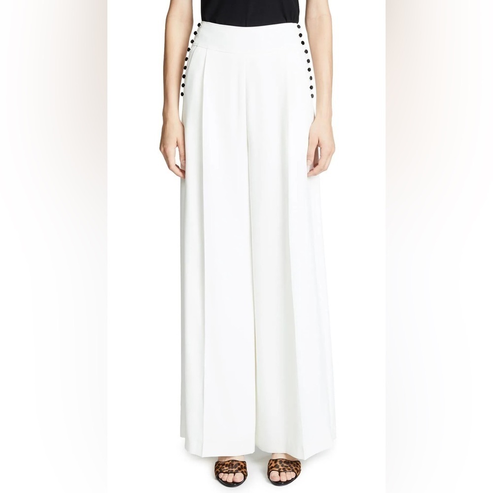 ADEAM Buttoned Wide Leg Pleated Pant Trousers Size 2
